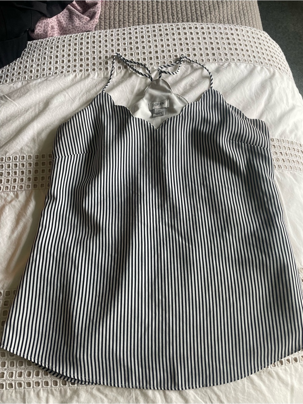 J. Crew Black and White Vertical Stripe Halter Cami
